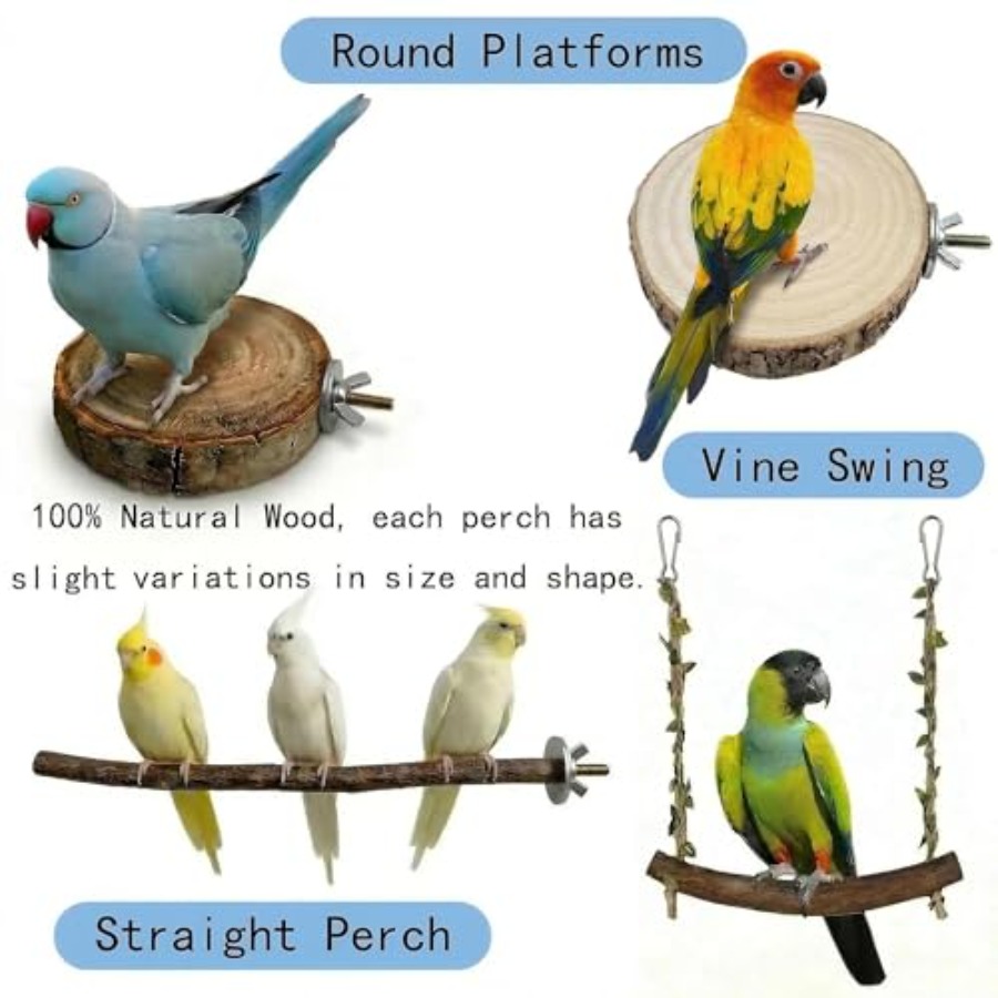8PCS natural wood bird perches - Health & Wellness Of Carmel recension och pris